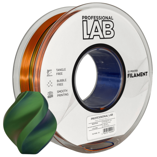 Silk PLA Trojna Barva oranžna modra zelena filament 1.75mm – Professional Lab Sijajni Filament za 3D Tisk (1kg Kolut)