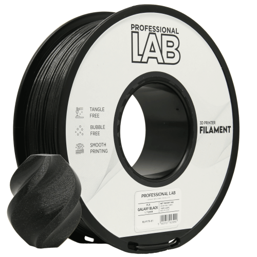 Črna Galaxy z bleščicami 1,75 mm 1 kg PLA filament Prof. Lab