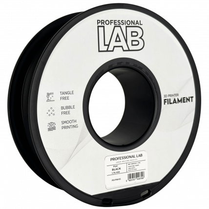 PLA+ Črna Filament 1.75mm – Professional Lab za 3D Tisk (1kg Kolut)
