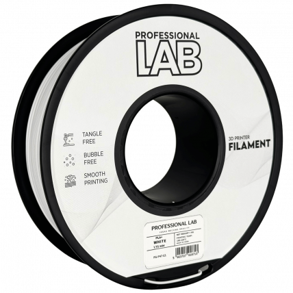 PLA+ Bela Filament 1.75mm – Professional Lab za 3D Tisk (1kg Kolut)