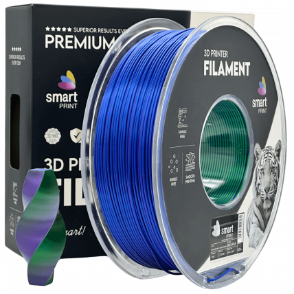 Silk PLA Trojna Barva modra zelena vijolična filament 1.75mm – Smart Print Sijajni Filament za 3D Tisk (1kg Kolut)