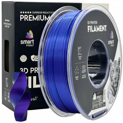 Silk PLA Trojna Barva modra vijolična črna filament 1.75mm – Smart Print Sijajni Filament za 3D Tisk (1kg Kolut)