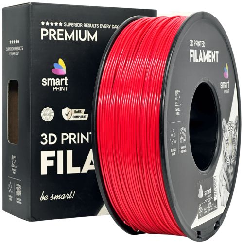 ASA rdeča filament za 3D tiskalnik 1,75 mm – Smart Print, 1 kg kolut, UV obstojen, mat videz