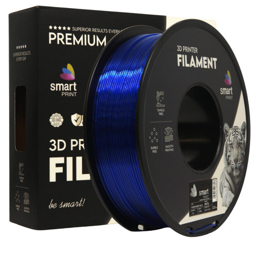 PETG Prozorno Modra Filament 1.75 mm – Smart Print Vlažnost-Odporni PETG (1kg Kolut)