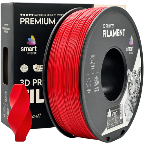 ABS Rdeča Filament 1.75mm – Smart Print ABS+ za 3D Tisk (1kg Kolut)