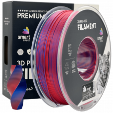 Silk PLA Dvojna Barva rdeča modra Filament 1.75mm – Smart Print Sijajni Filament za 3D Tisk (1kg Kolut)