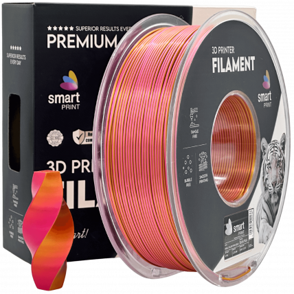 Silk PLA Dvojna Barva roza zlata Filament 1.75mm – Smart Print Sijajni Filament za 3D Tisk (1kg Kolut)