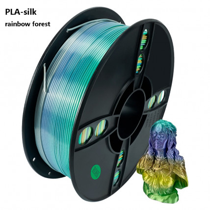 Silk PLA Rainbow Forest filament 1,75 mm, 1 kg – Svilnat zaključek, večbarvni PLA za 3D tiskalnike
