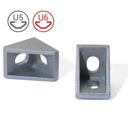 Aluminijasti kotnik 20x20x17mm za 20mm profil LKC – T-utor 5mm/6mm