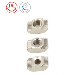 Kladivasta matica za utor 6 LKC, nikljano jeklo, navoj M3/M4/M5, primerna za 6 mm utor