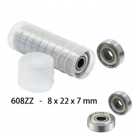 Ležaj 608ZZ 10 kosov, zaščiteni, kromirano jeklo 8x22x7mm