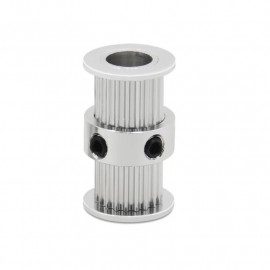 20T dvojna pogonska jermenica GT2, 8 mm izvrtina, aluminij, za 6 mm jermen