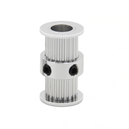 20T dvojna pogonska jermenica GT2, 8 mm izvrtina, aluminij, za 6 mm jermen