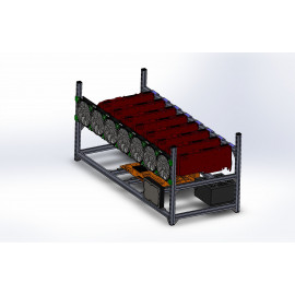 Kit 8GPU Mining odprto ogrodje brez ventilatorjev