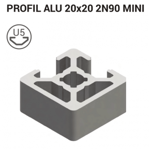 Aluminijasti T-slot Profil 20x20 2N90 5