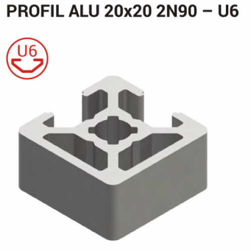 Aluminijasti T-slot Profil 20x20 2N90 6