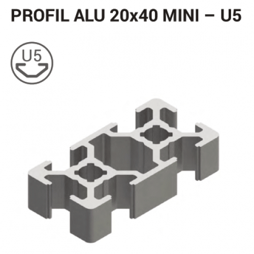 Aluminijasti T-slot Profil 20x40 5