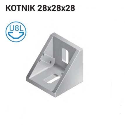 Kotnik 28x28x28 za profil 30mm utor 8