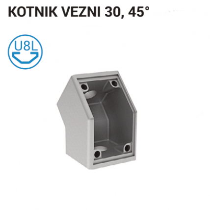 45° kotni spojnik za aluminijasti profil 30 mm, utor 8L