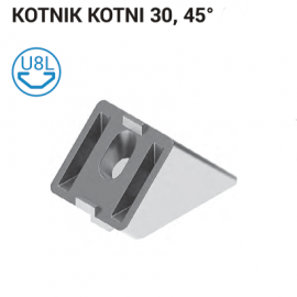 45° kotni konektor za aluminijasti profil 30x30, utor 8
