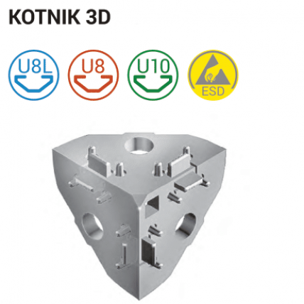 Kotni spoj Angle 3D-20W za aluminijasti profil 20 mm – 3D kotni spoj