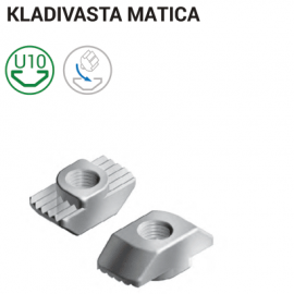 Kladivasta matica za utor U10 – pocinkano jeklo, M4/M5/M6, za 10 mm T-režo profile