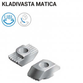 Kladivasta matica za utor 8L – pocinkano jeklo, M4/M5/M6, za T-profil 30x30/30x60