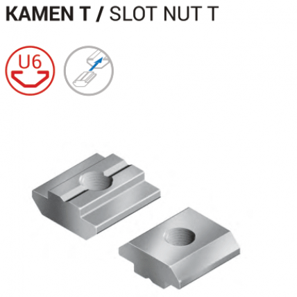T-matica za utor 6 LKC – nerjaveče jeklo, navoj M3, M4, M5, M6