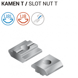 T-matica iz pocinkanega jekla za utor 8L in 8 – M4/M5/M6/M8 (T-profil)