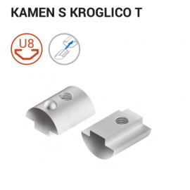 Matica z vzmetno kroglico T za utor 8S – Pocinkano jeklo, navoj M5/M6/M8