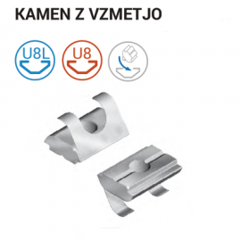 Drsni kamen z vzmetjo za utor 8L/8 – navoj M4, M5, M6, M8, nikljano jeklo