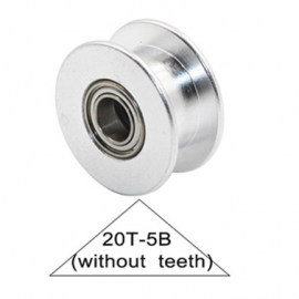 Napenjalni zobnik 20T brez zob, 5 mm odprtina, z ležajem, aluminijeva zlitina, 6 mm širok