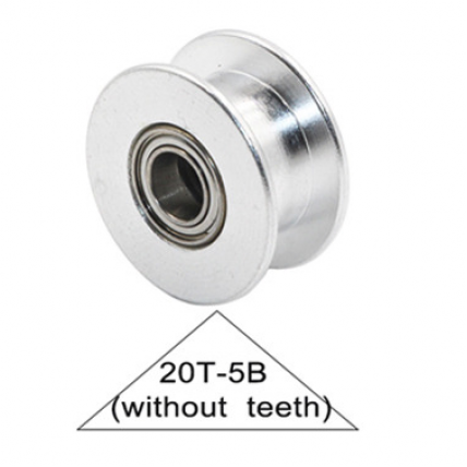 Napenjalni zobnik 20T brez zob, 5 mm odprtina, z ležajem, aluminijeva zlitina, 6 mm širok