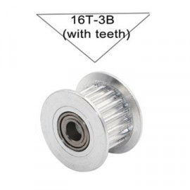GT2 napenjalna jermenica 16T, 3 mm izvrtina z ležajem, aluminij, za 6 mm jermen