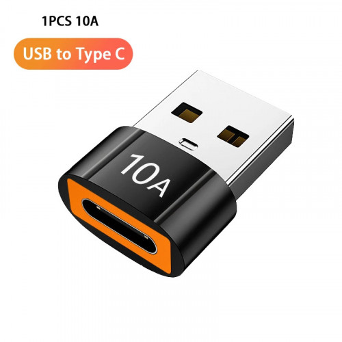 USB-C v USB-A adapter 10A Črni