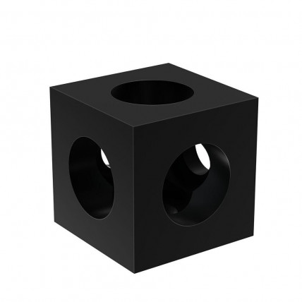 Kotni kockasti spojnik za aluminijasti profil 20 mm U6 črn