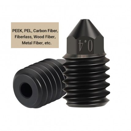 Šobe iz trdega jekla za Bambu Lab X1 Carbon & P1P 3D tiskalnike, 0,2 mm–1,2 mm, M6 navoj, filament 1,75 mm