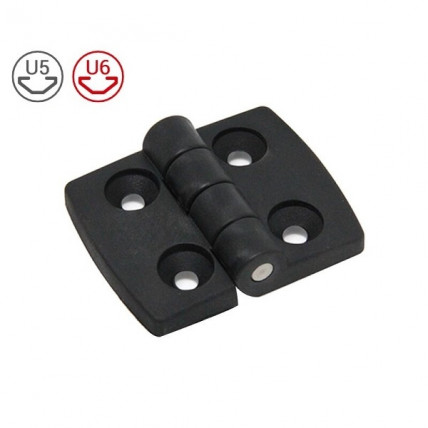 Plastični tečaj za aluminijasti profil 20 mm LKC, črn, utor 5 mm/6 mm