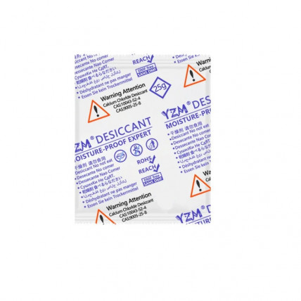2 x 50 g vrečki kalcijevega klorida za vsrkavanje vlage, 10,5 x 17,5 cm