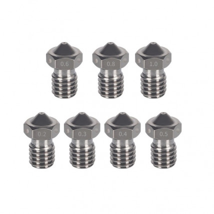 Šoba iz titanove zlitine 0,4 mm za filament 1,75 mm, navoj M6, za visoke temperature