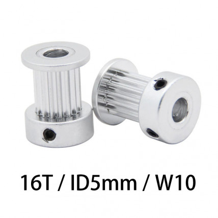 16T aluminijasta jermenica za GT2 jermen, 5 mm gred, 10 mm širina