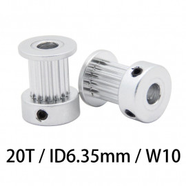 20T aluminijasta GT2 jermanica, premer izvrtine 6,35 mm, širina jermena 10 mm