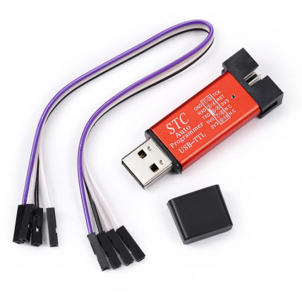 STC Avtomatski Programator USB-TTL, Dvojna Napetost 3,3V/5V, Polna Hitrost USB, Aluminijasto Ohišje