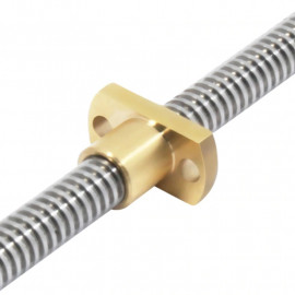 Trapezna matica T8 TR8x8 iz medenine z H prirobnico za trapezna vretena