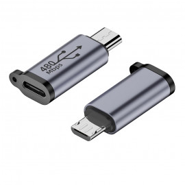 USB C na USB Micro adapter črn, aluminijeva zlitina, hitro polnjenje