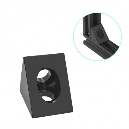 Kotnik 20x20x20 za 20mm profile U6 črni LKC