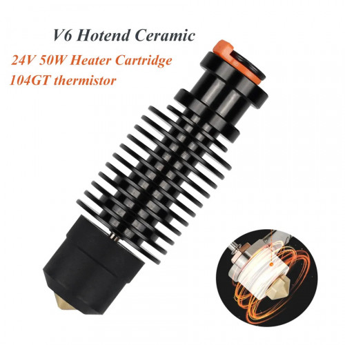 V6 Hotend Ceramic Heater Core Kit - Fast Heating and Bi-Metal Heatbreak - 24V