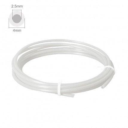 Bela PTFE cevka 2,5 x 4 mm, 1 m