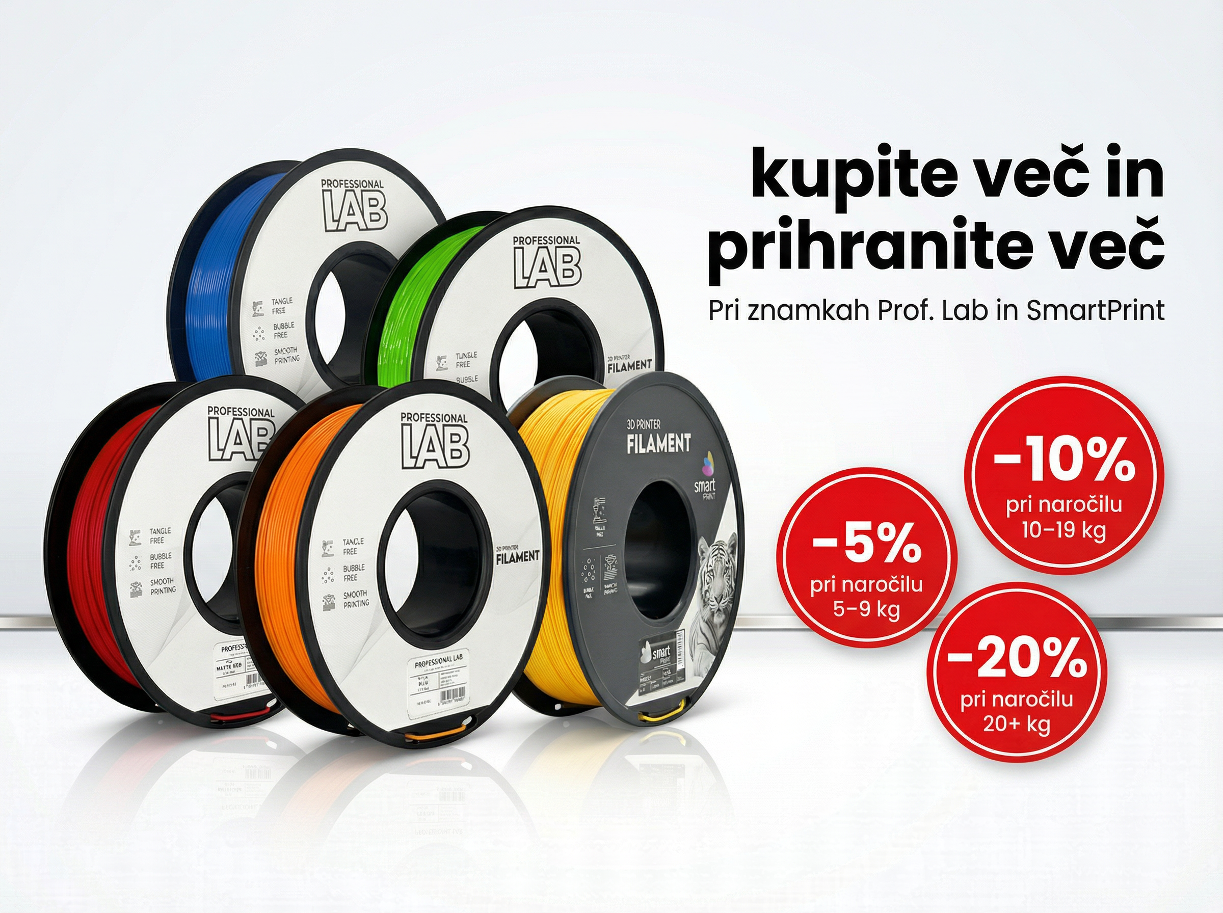Popust na količino ko kupite več filamenta